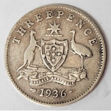 AUSTRALIA 1936 . THREEPENCE